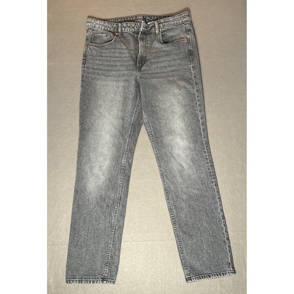 H&M Denim - H&M Women's Denim Gray/black Slim Straight Jeans Size 14
